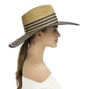 Eric Javits Womens Sea La Vie Sun Hat Natural/Black - NWT $295